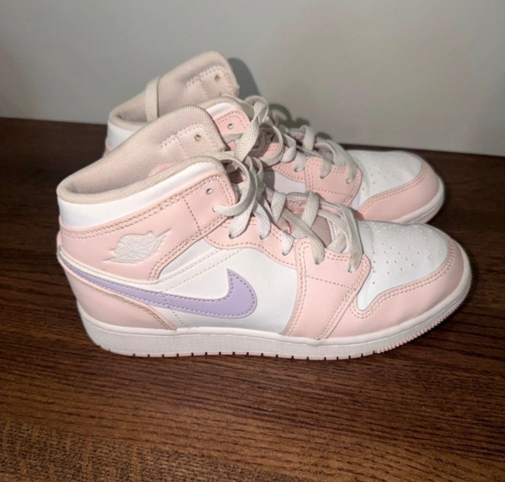 Air Jordan 1 Mid GS “Pink Wash” in Big Kids’ size 4Y