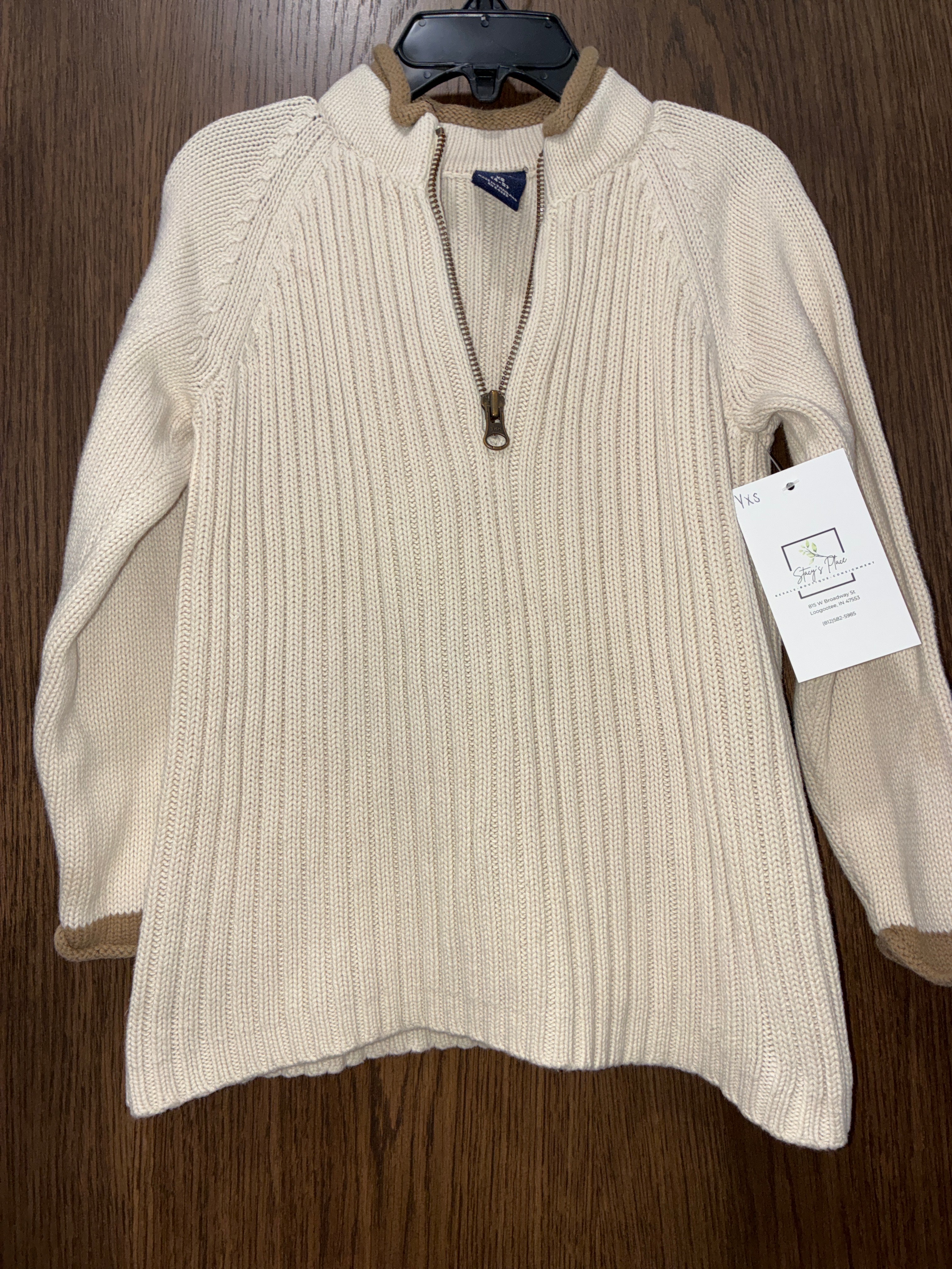 Boys GAP Ribbed Textured Quarter Zip Sweater Size Youth XS