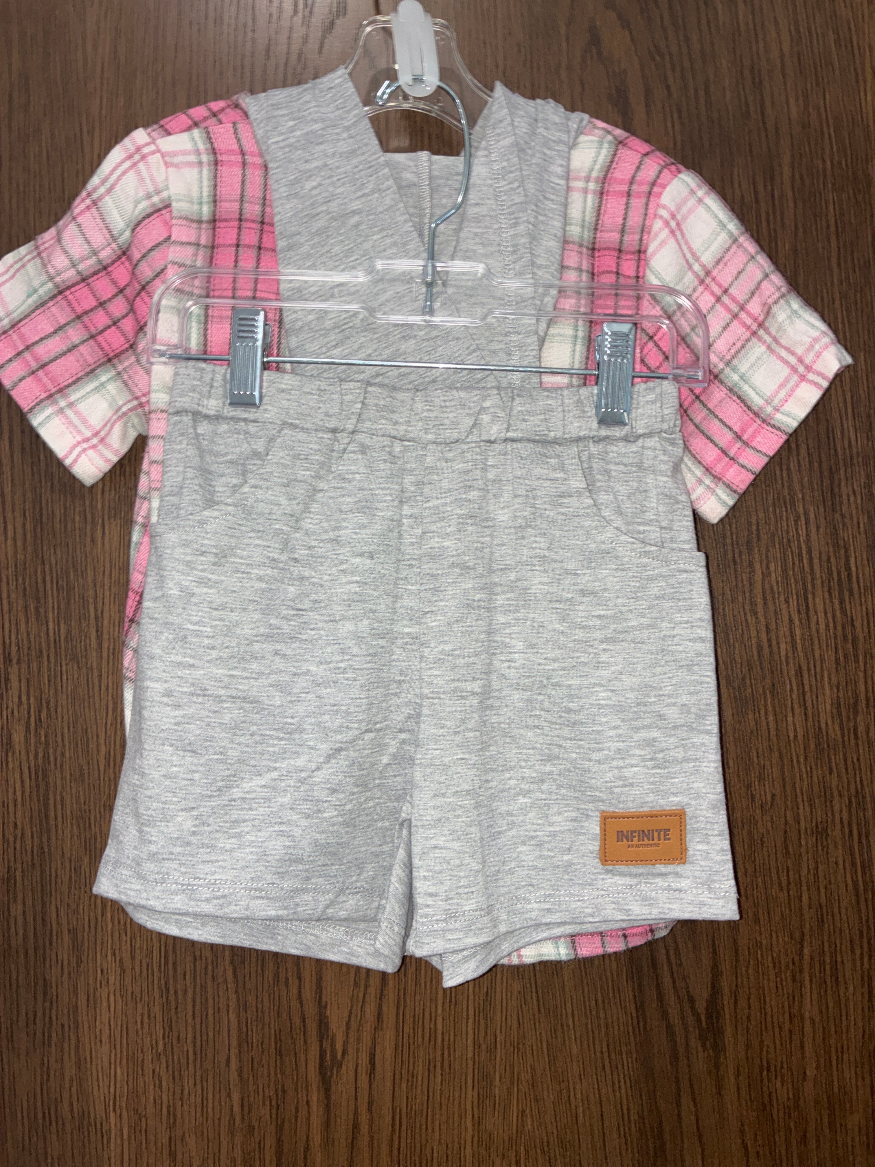 Girls Pink Plaid Set Size 3T