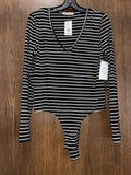 Women’s Gliks V-Neck Long Sleeve Bodysuit NWT Size Large