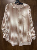 Women’s Jane + Delancey Striped Button Up Blouse Size XL