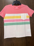 Girls Colorblock striped pocket tee Shirt Size 3T