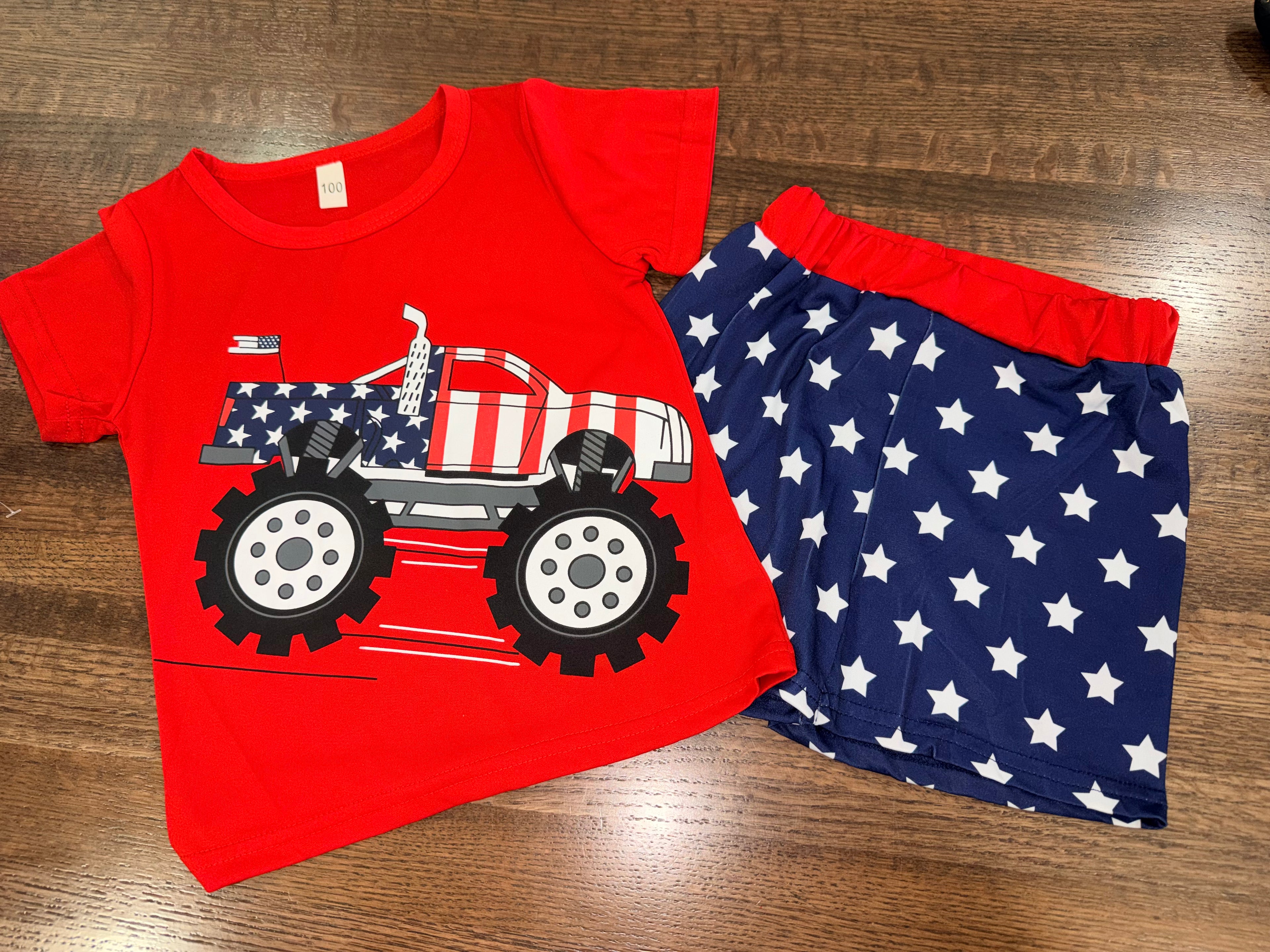 Monster Truck T-Shirt & Shorts Size 4/5 4T 5T NWT