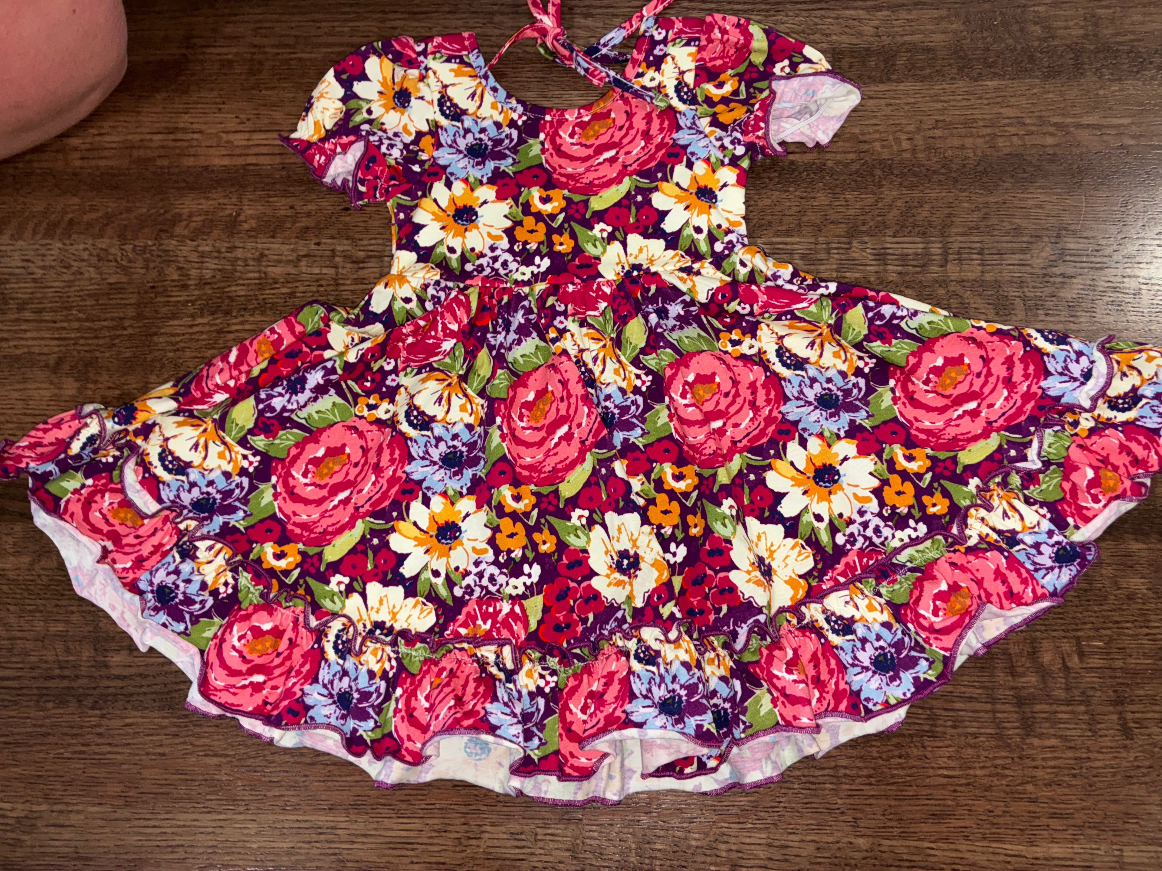 Sweet Honey Girls Floral Twirl Dress Size 18 Months