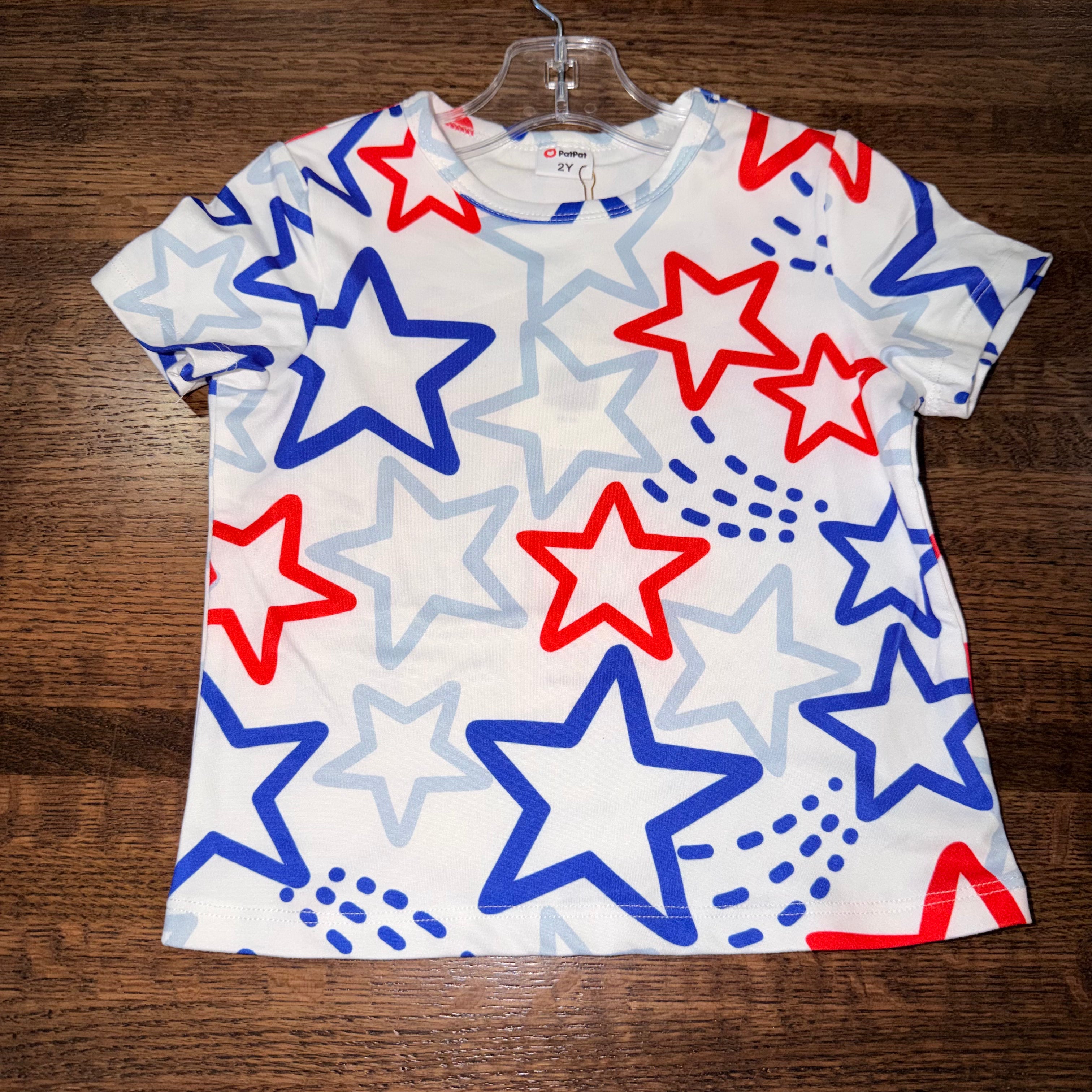 PatPat Boys Patriotic Star Shirt 4/5 NWT
