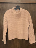Altar'd State Women’s Waffle Knit Mock Neck Sweater Taupe XS