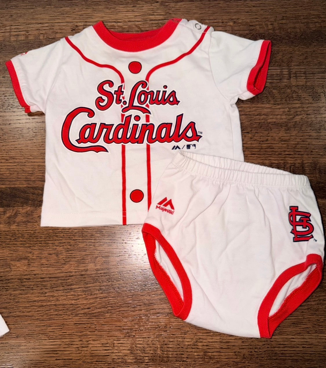 Majestic White & Red St. Louis Cardinals Infant Outfit 6-9 mos