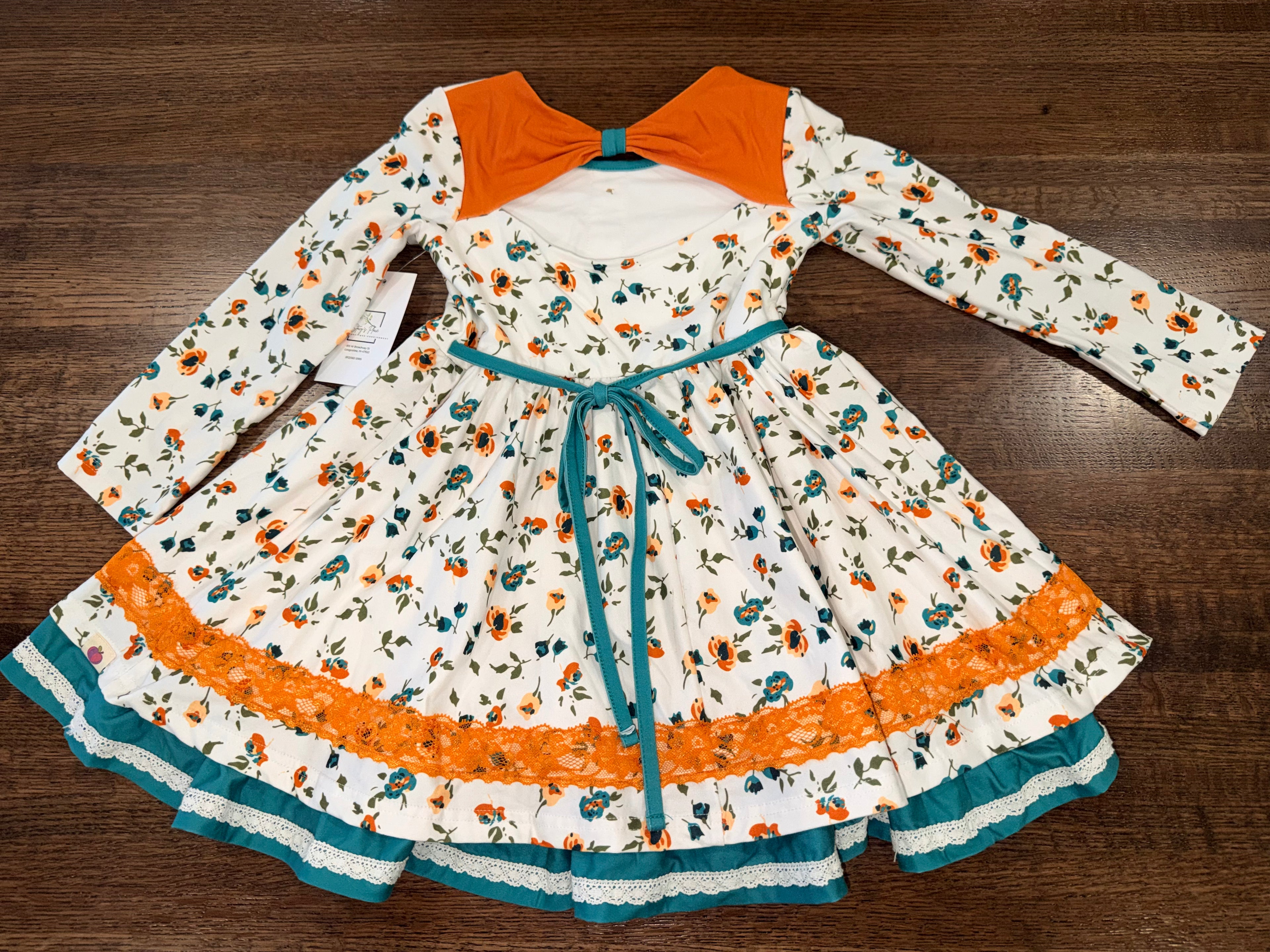 Cheeky Plum Girls Elara Knit Dress in Harvest Bloom Size 5T Like New