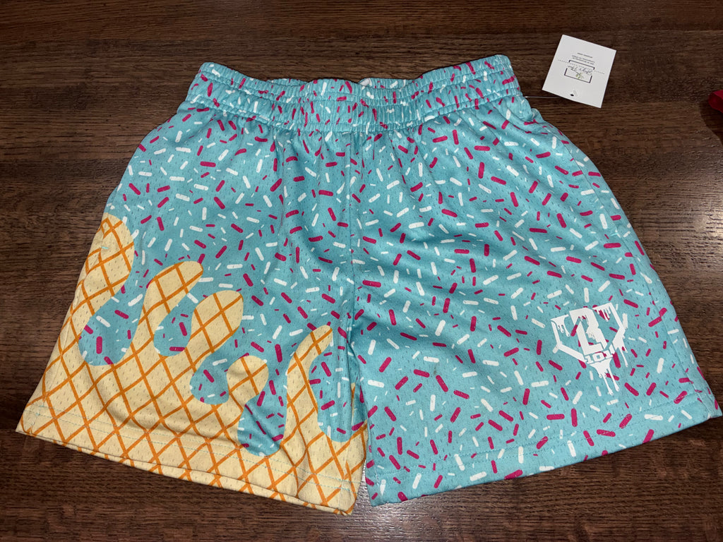 BASEBALL LIFESTYLE 101 Ice Cream Drip Boys Shorts Size YM 10/12 New Condition