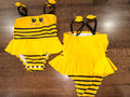 Bumble Bee Baby Girls One Piece Bathing Suit Size 1-3 Months New