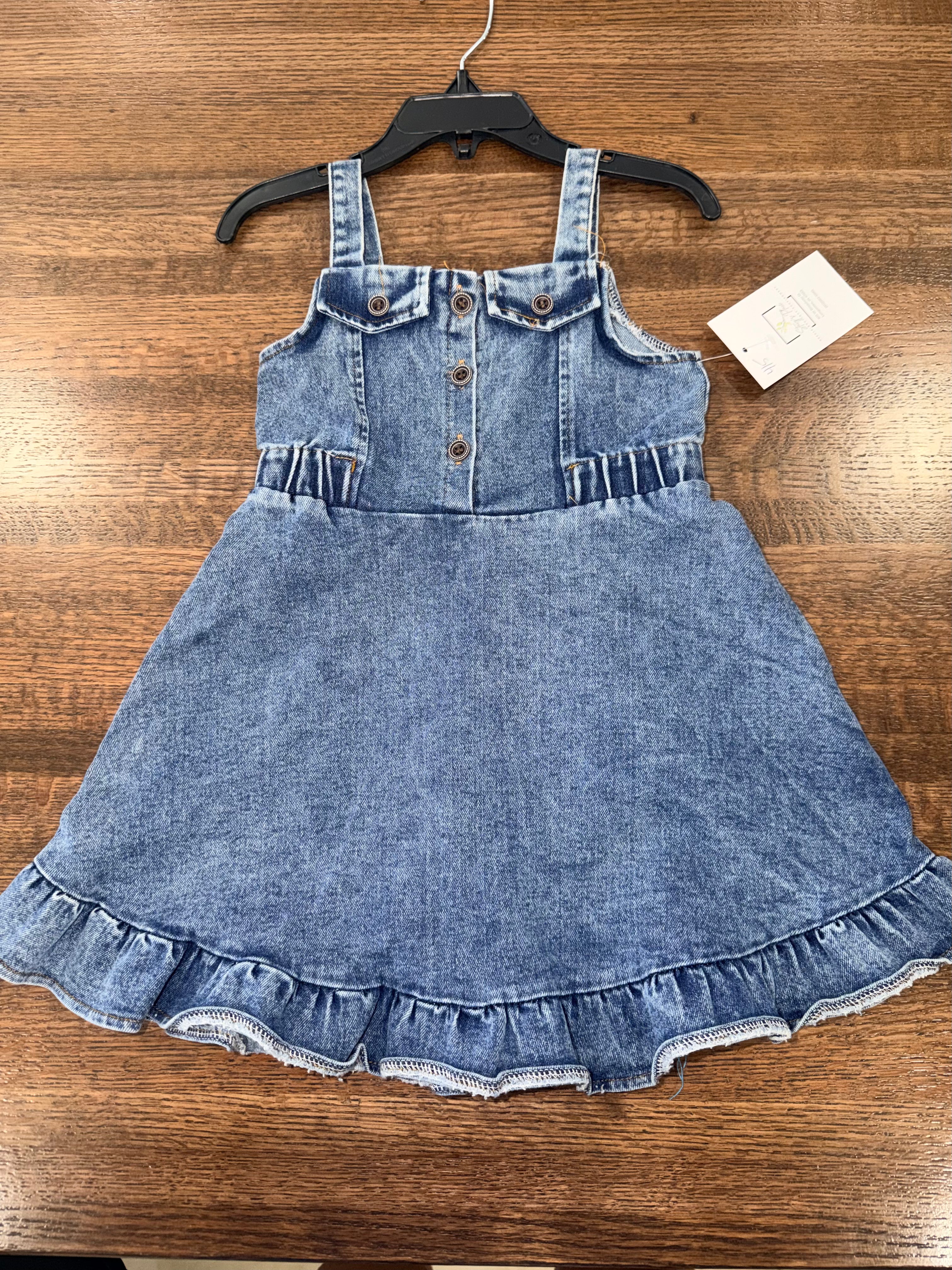 Denim Girls Ruffle Dress Size 4/5 New