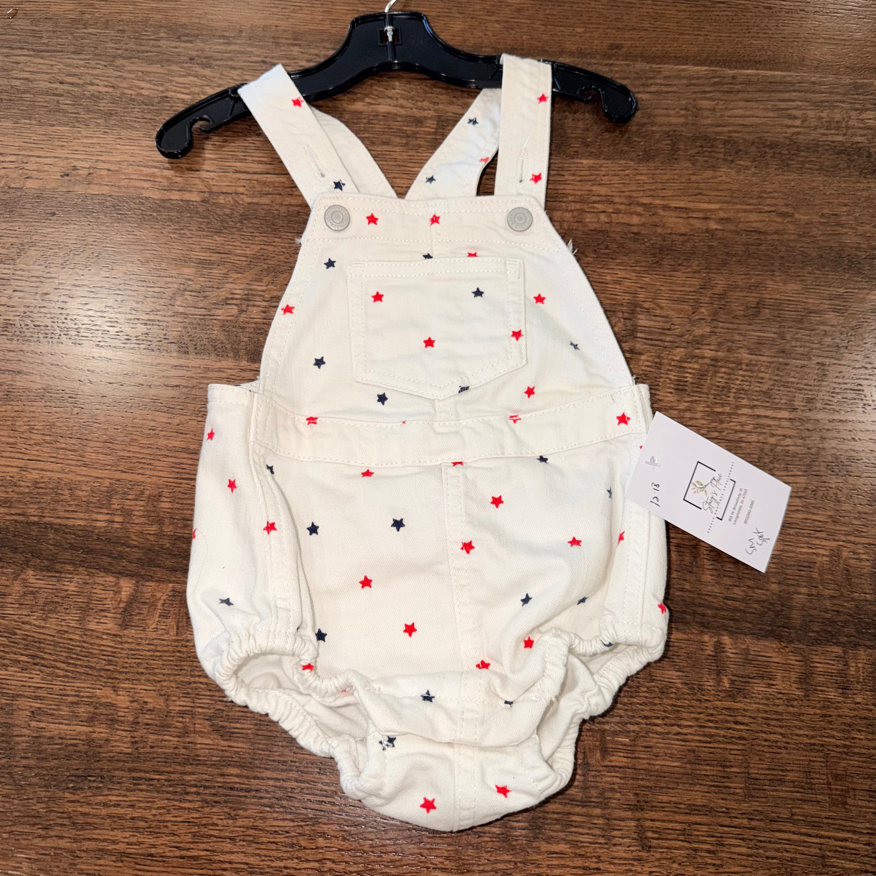 Old Navy Girls Stars Bubble Overalls Size 12-18 Months