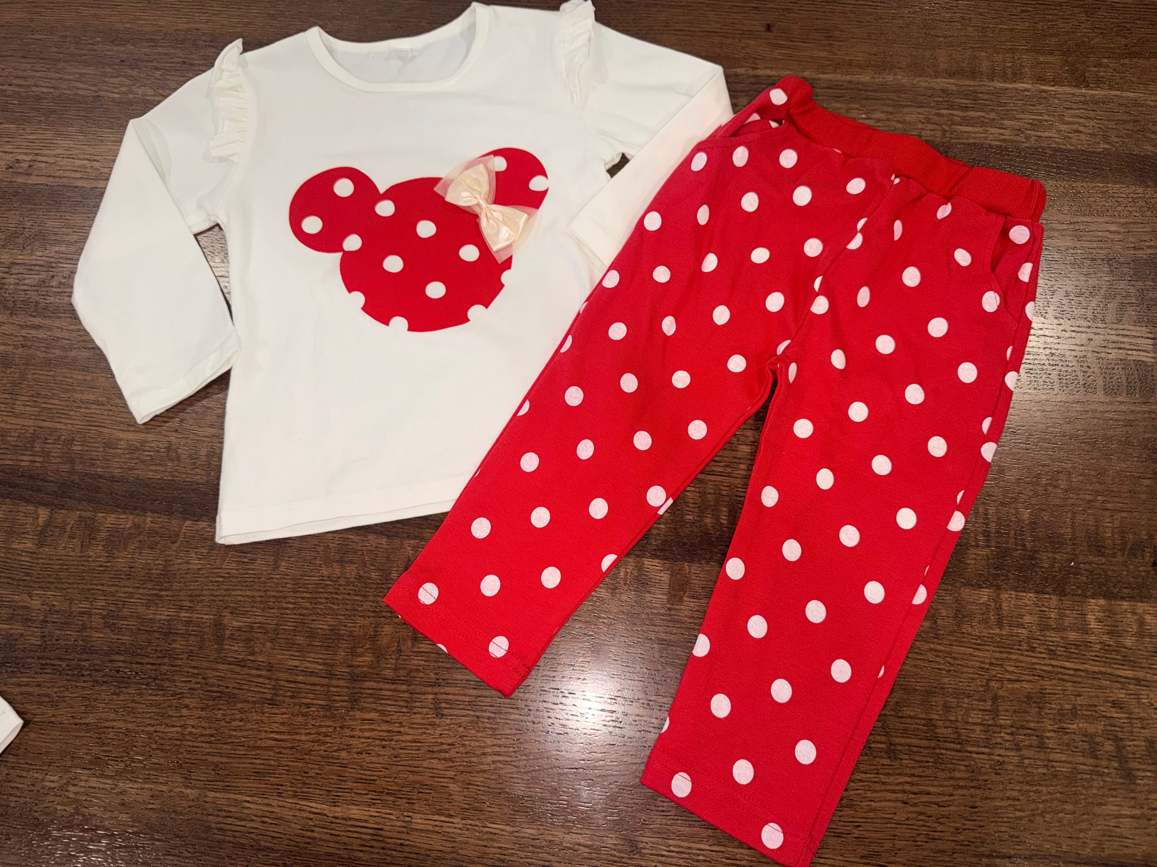 Minnie Mouse Toddler Girls Top & Polka Dot Pants Size 2/3 2T 3T New