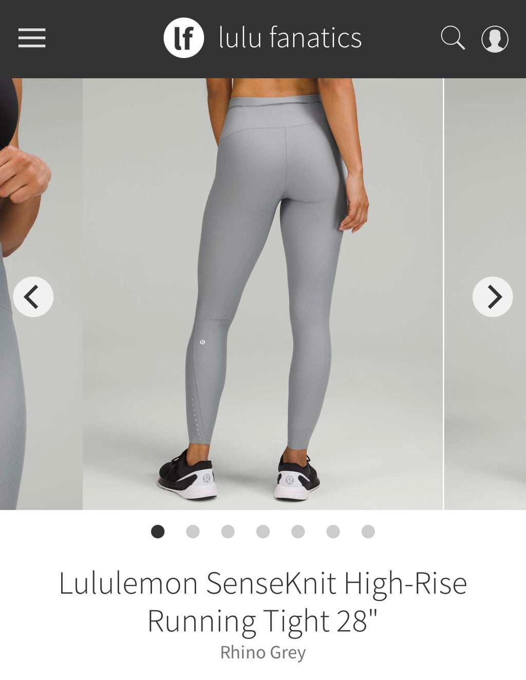 Lululemon SenseKnit High-Rise
Running Tight 28"
Rhino Grey Size 6