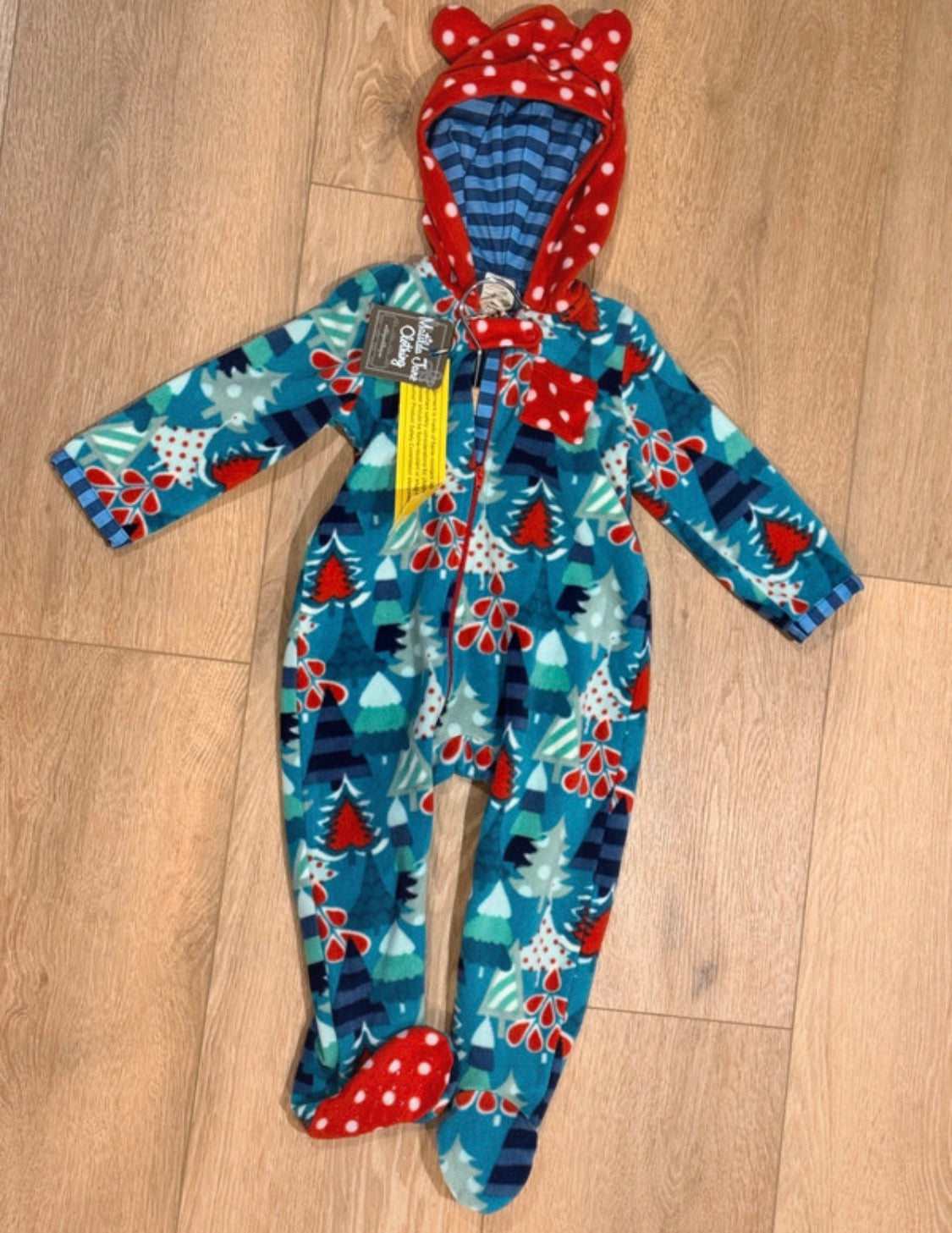 Matilda Jane "Too Cute" Footed Fleece Christmas Pajamas 12–18 Months NWT