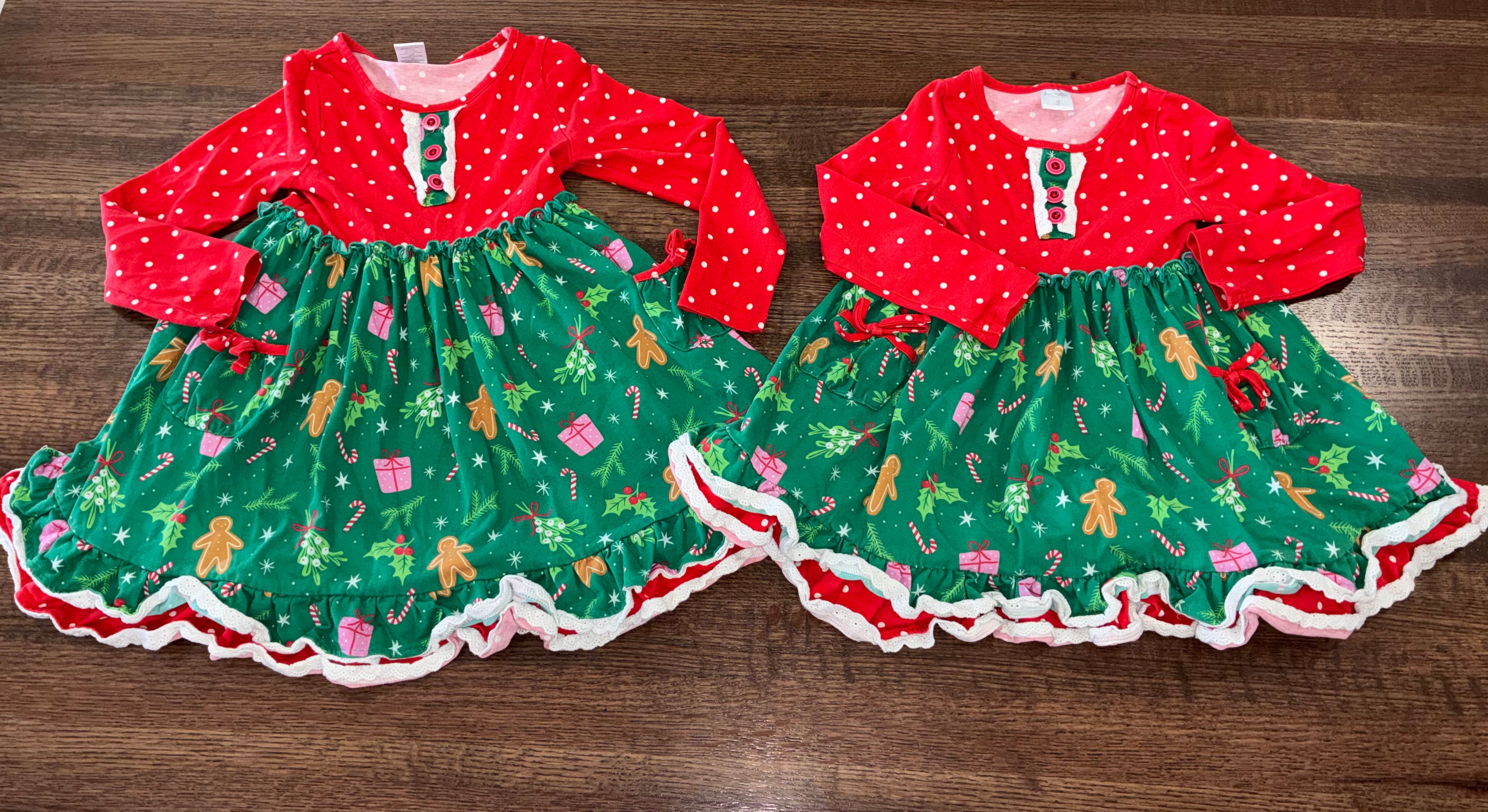Love, Millie Girls Christmas Twirl Ruffle Dress Size 5
