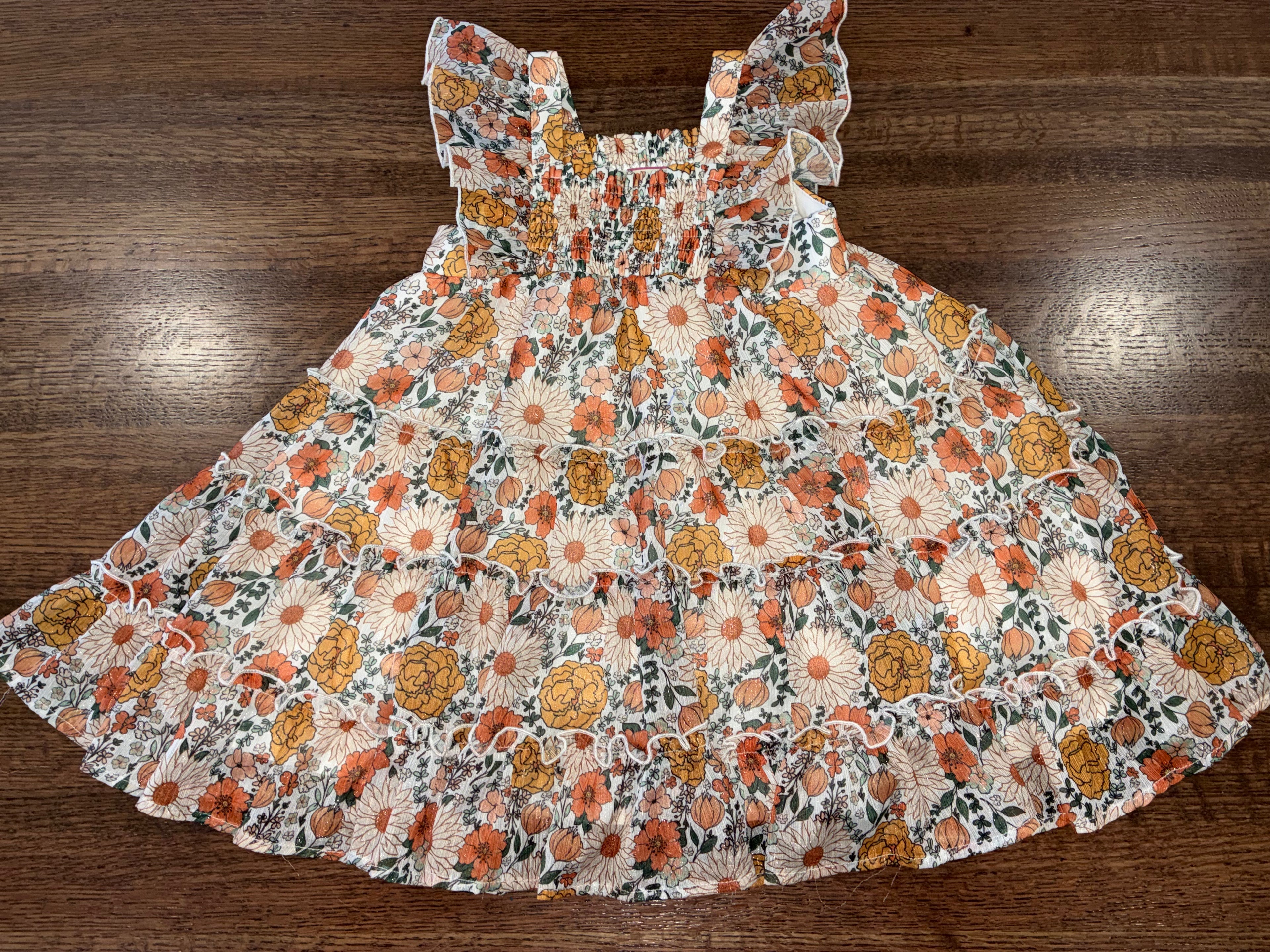 Cheeky Plum Marigold Meadow Brielle Dress Size 3T Like New