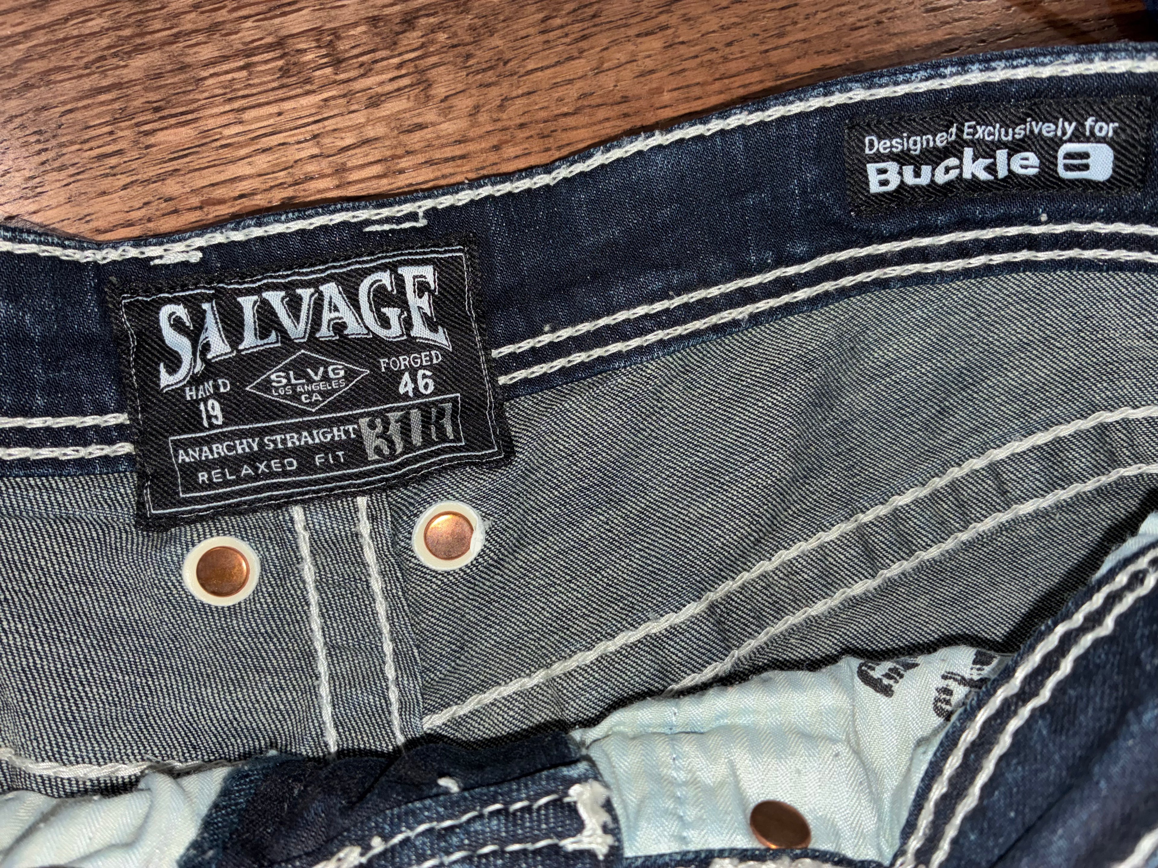 Buckle Salvage Anarchy Straight Jeans 31 Regular New Condition