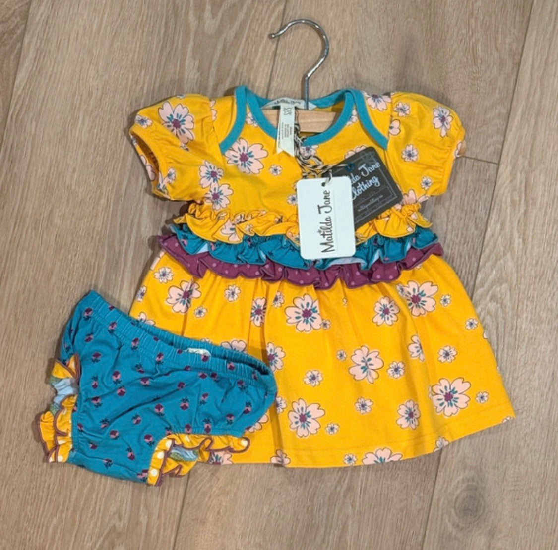 Matilda Jane “First Day” Dress & Diaper Cover 3-6 Months NWT