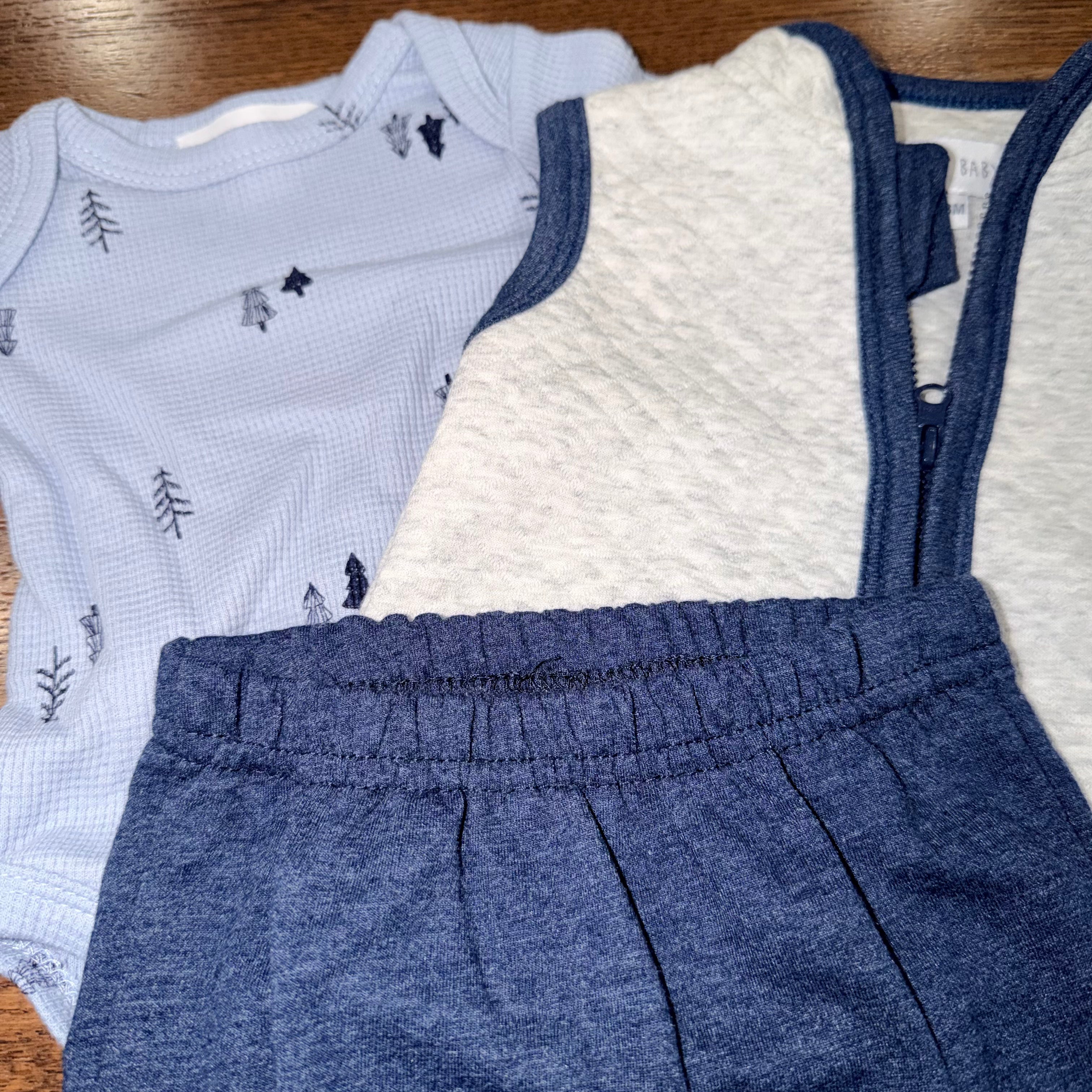 Bloomin Baby NWT Vest, Long-Sleeve Onesie, & Pants 3-Piece Set 6-9 mos