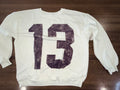 Altar’d State Supersoft Oversized Pullover Crew Sweatshirt Cream & Maroon XS NWT