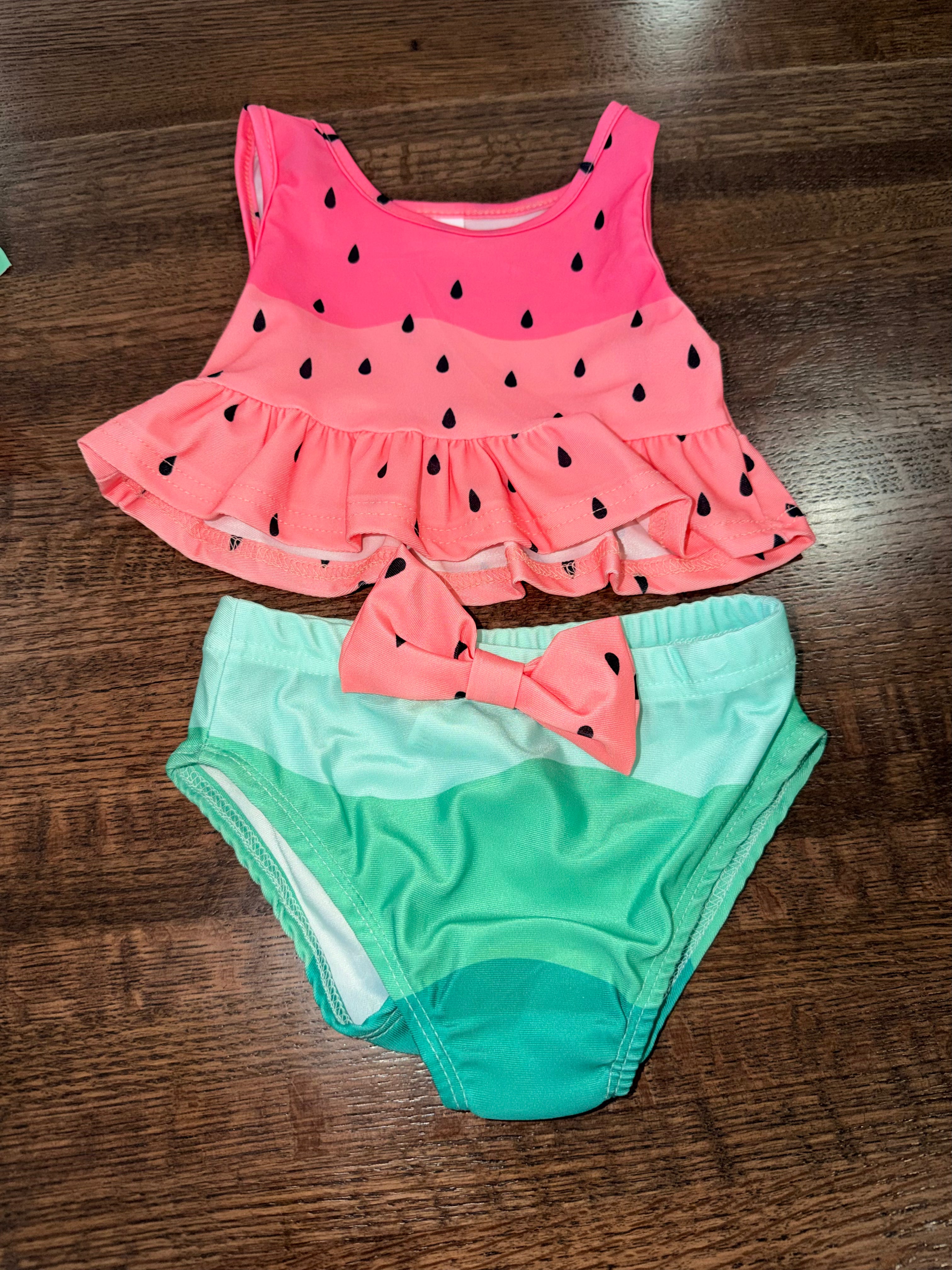 Strawberry Baby Girls Two Piece Bathing Suit Size 12-18 Months New