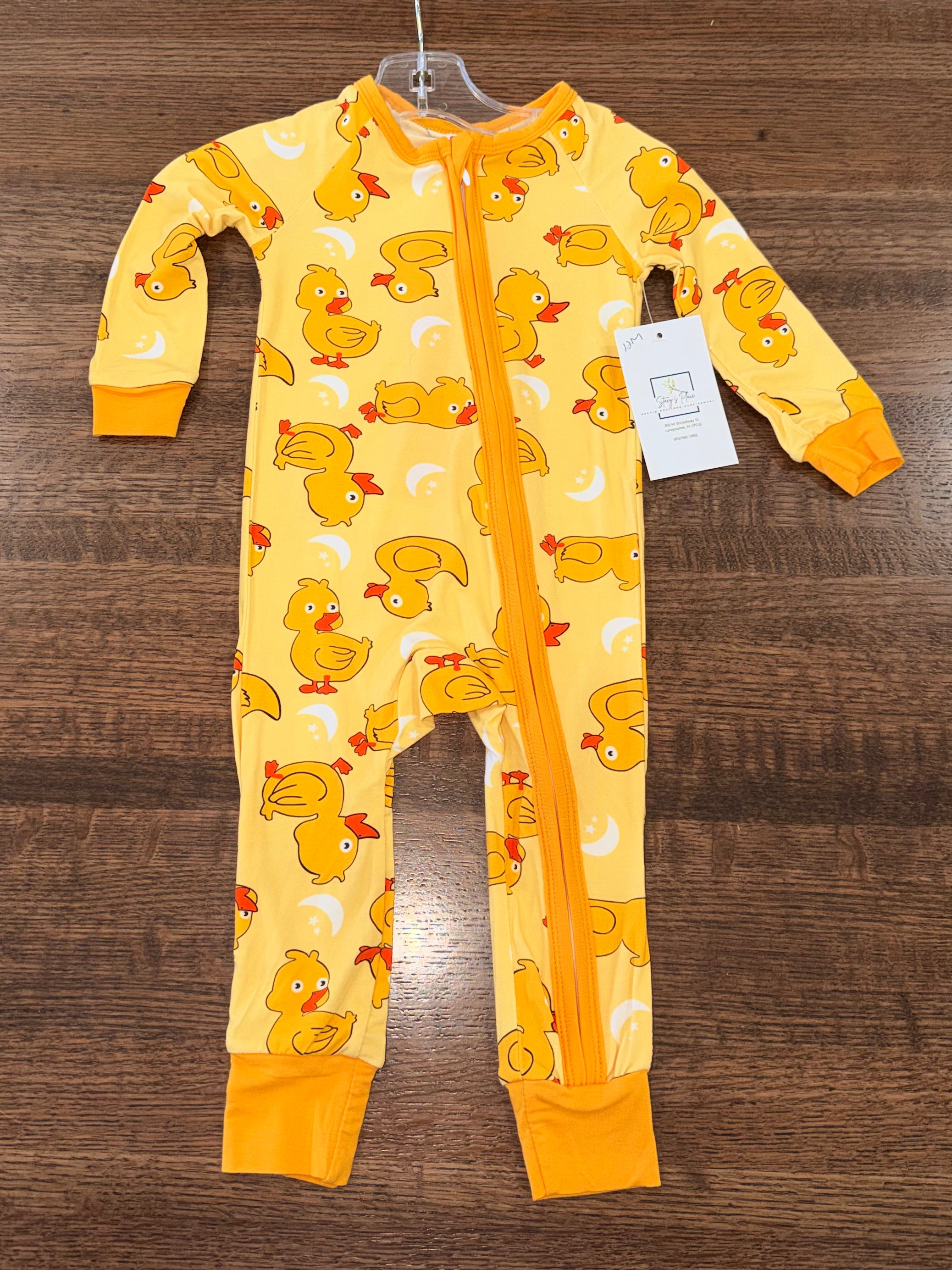 Rubber Duckies Bamboo Convertible Zippy Romper 12 Months