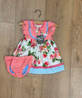 Matilda Jane "Lets Go Together" Sunny Skies Dress & Diaper Cover 6-12 Months NWT