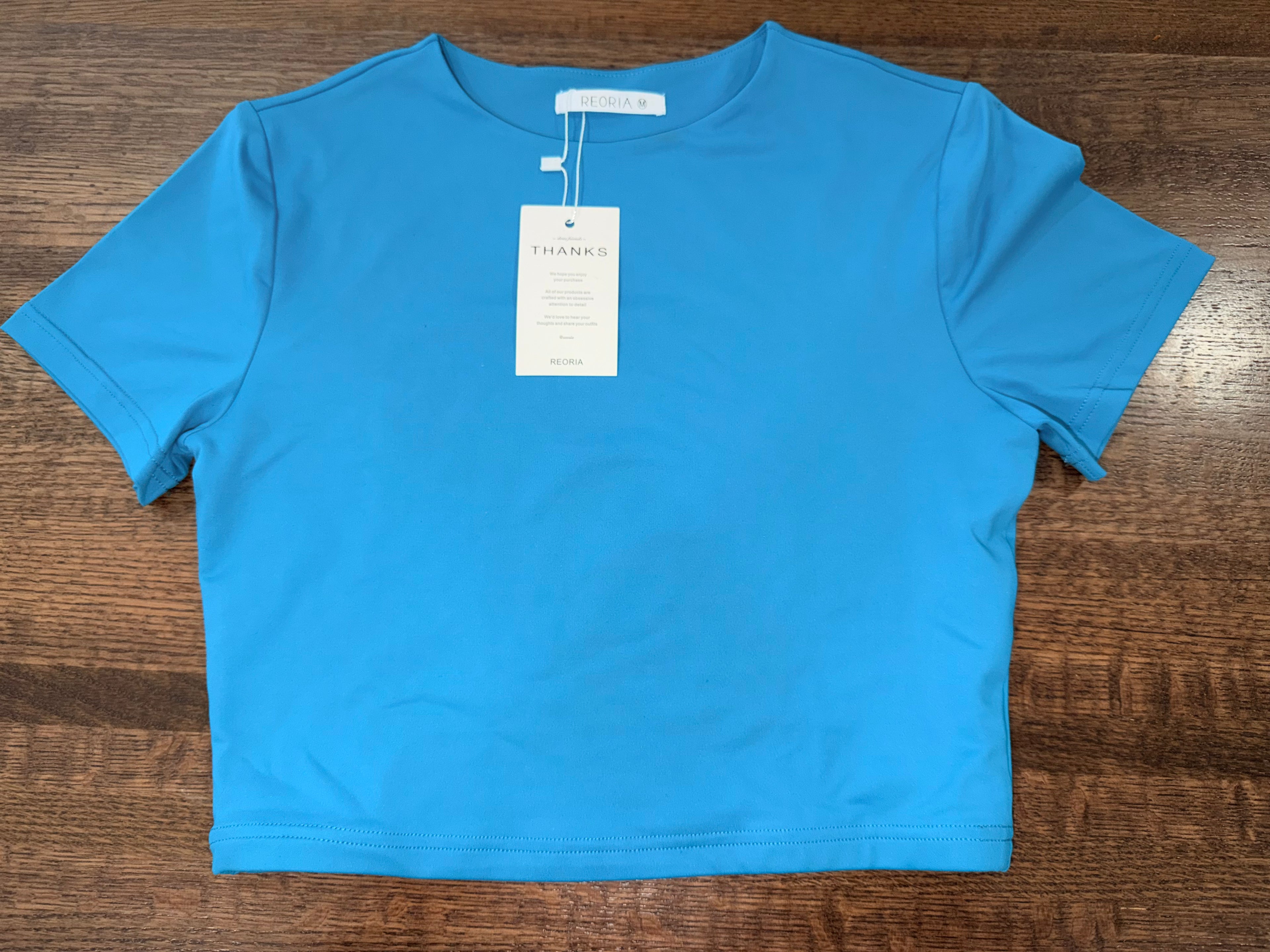 ReoRia Turquoise Athletic Crop Top Size Medium