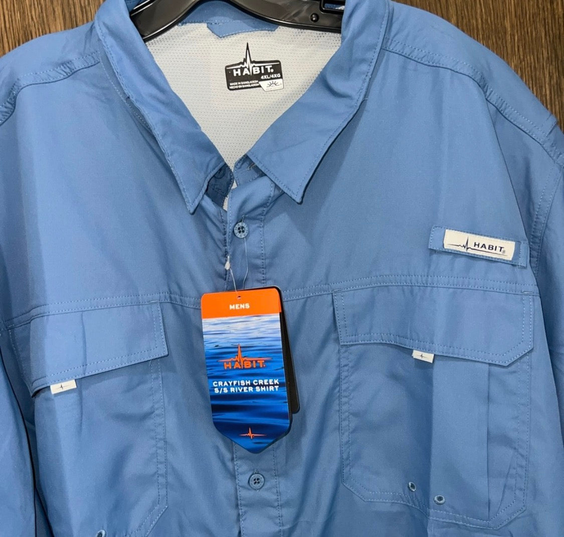 NWT Habit Crayfish Creek Vented
River Fishing Shirt 4X