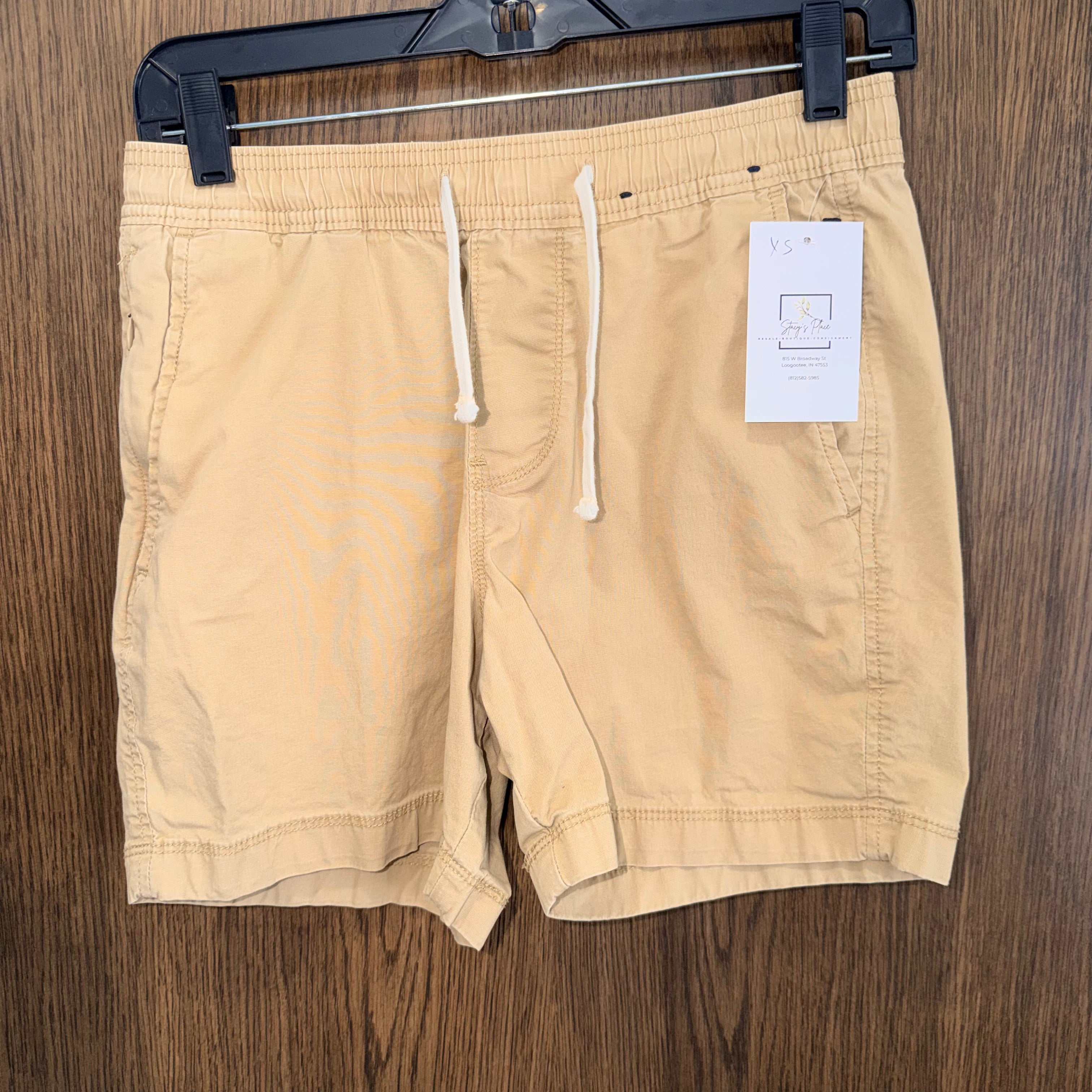 Hollister Shorts Mens XS Beige Tan Jogger Short 5" Epic Flex Drawstring Casual