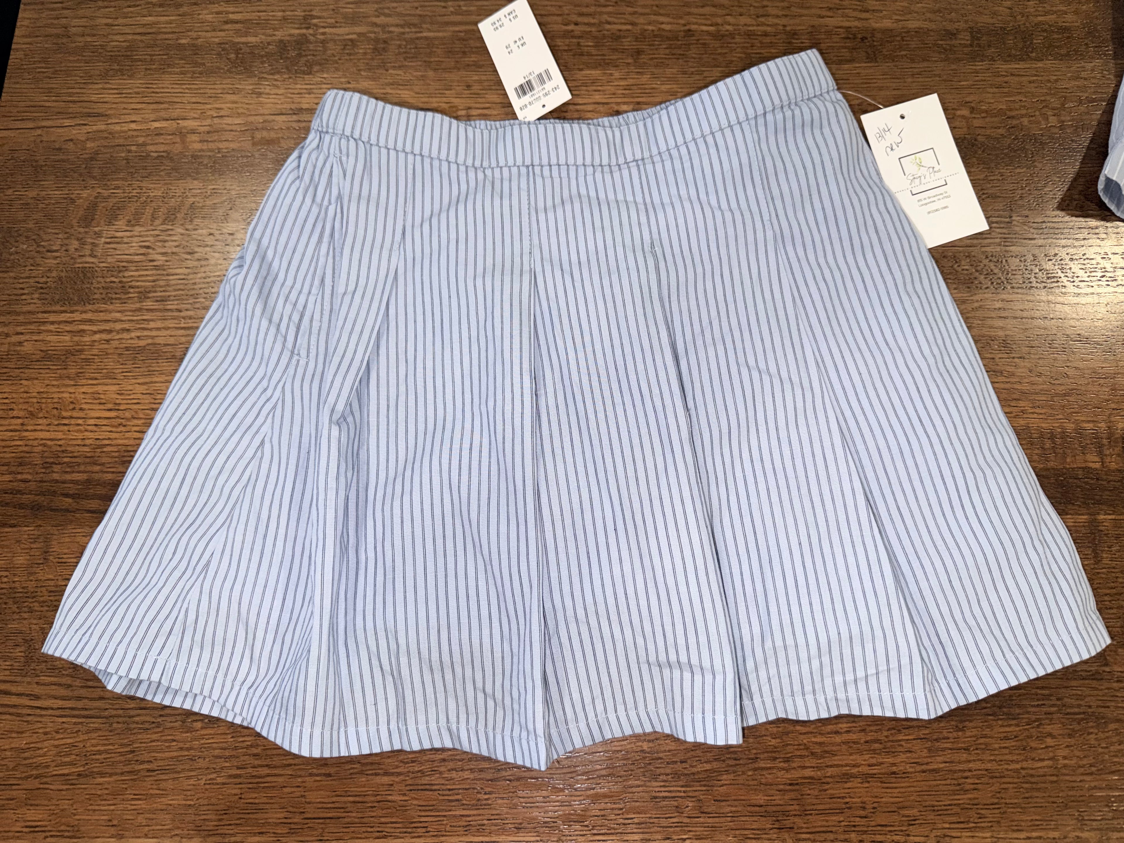 Abercrombie Girls Blue Striped Skort YXL 13/14 NWT