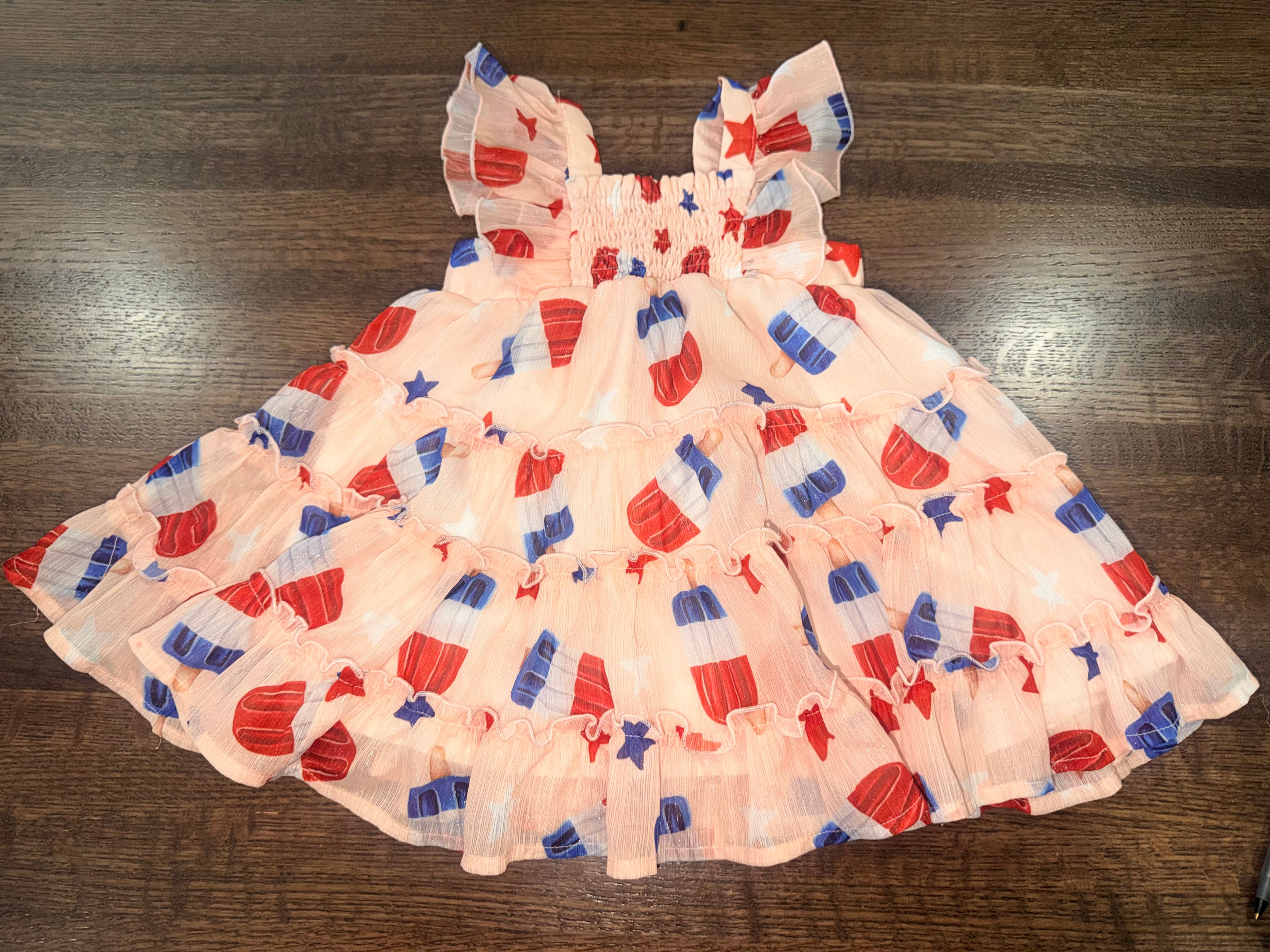 Cheeky Plum Stars & Ice Cream Sparkly Dress Girl's Size 12-18 Months