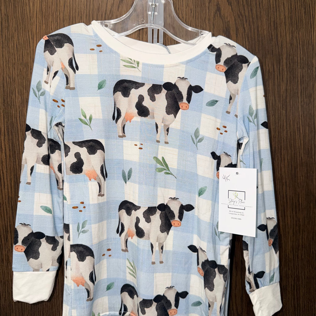 Cows Farm Bamboo Pajama Set Size 4/5 4 5 NEW