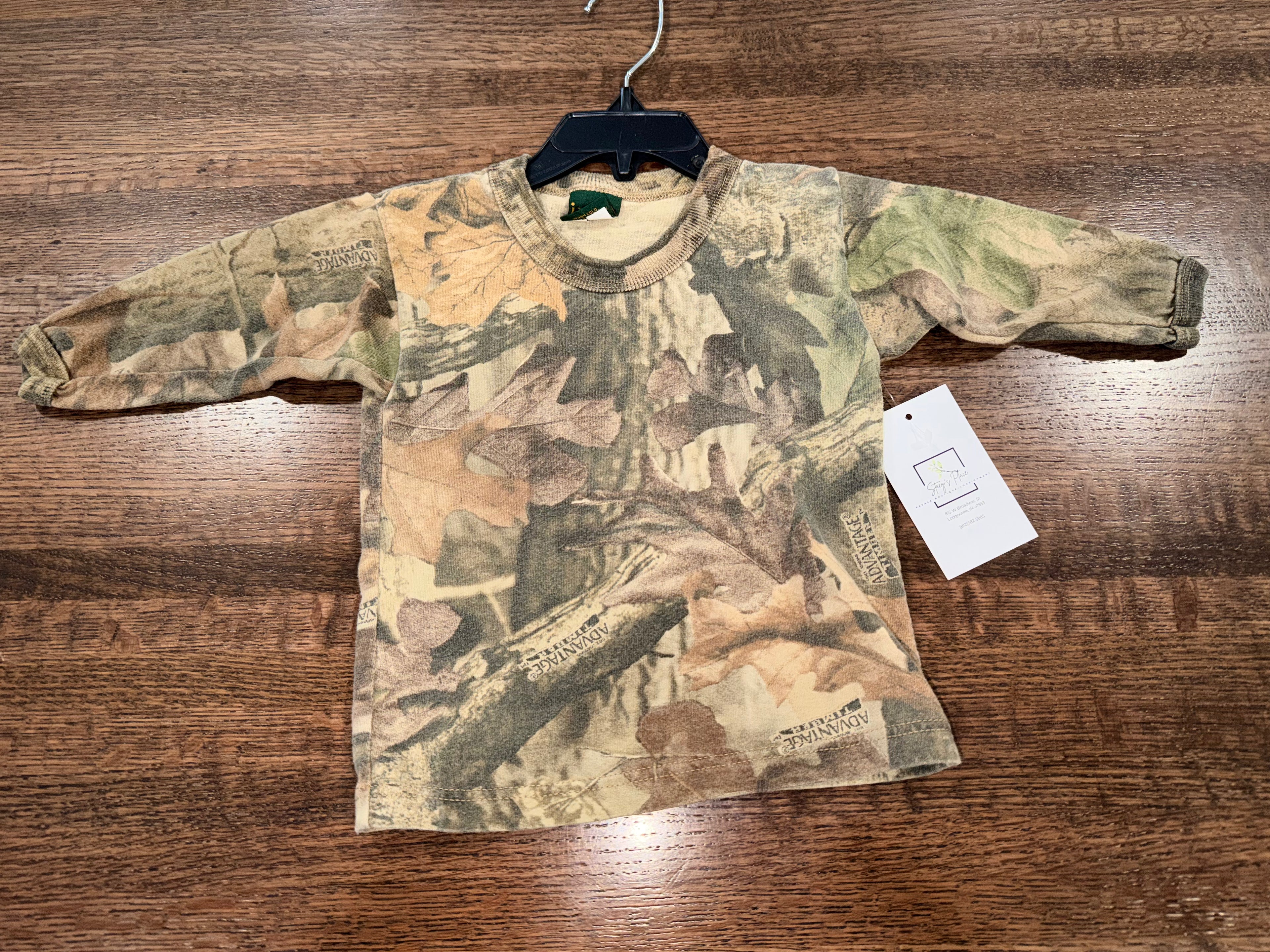 Vintage Baby J.TUOHY'S Advantage CAMOUFLAGE T-Shirt Size 12 Months