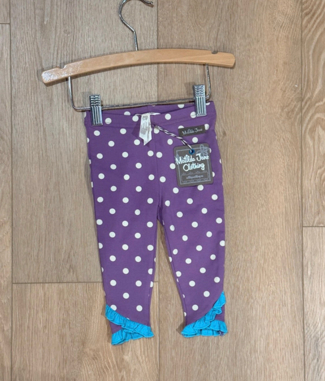 Matilda Jane "Looking Ahead" Purple Benny Leggings 6-12 Months NWT