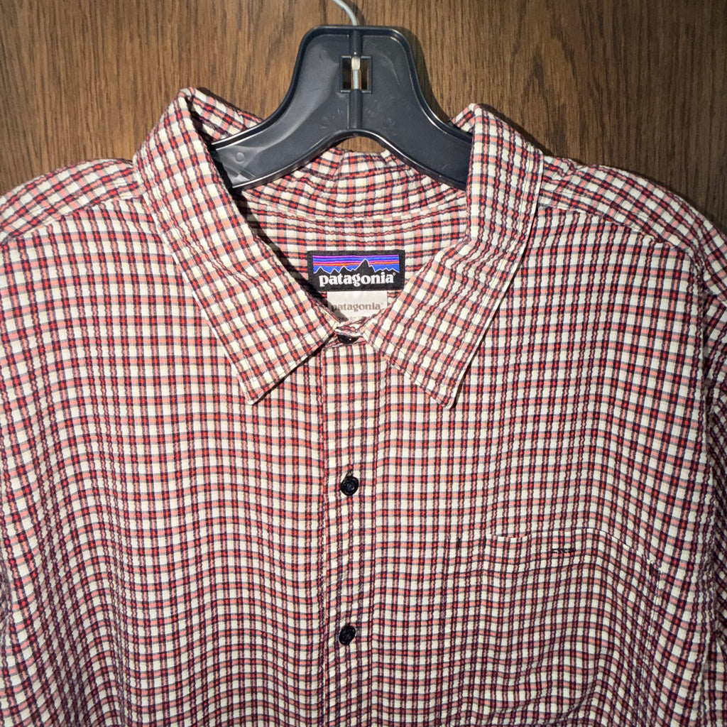 Patagonia Men's Puckerware Seersucker Short Sleeve Shirt 2XL XXL