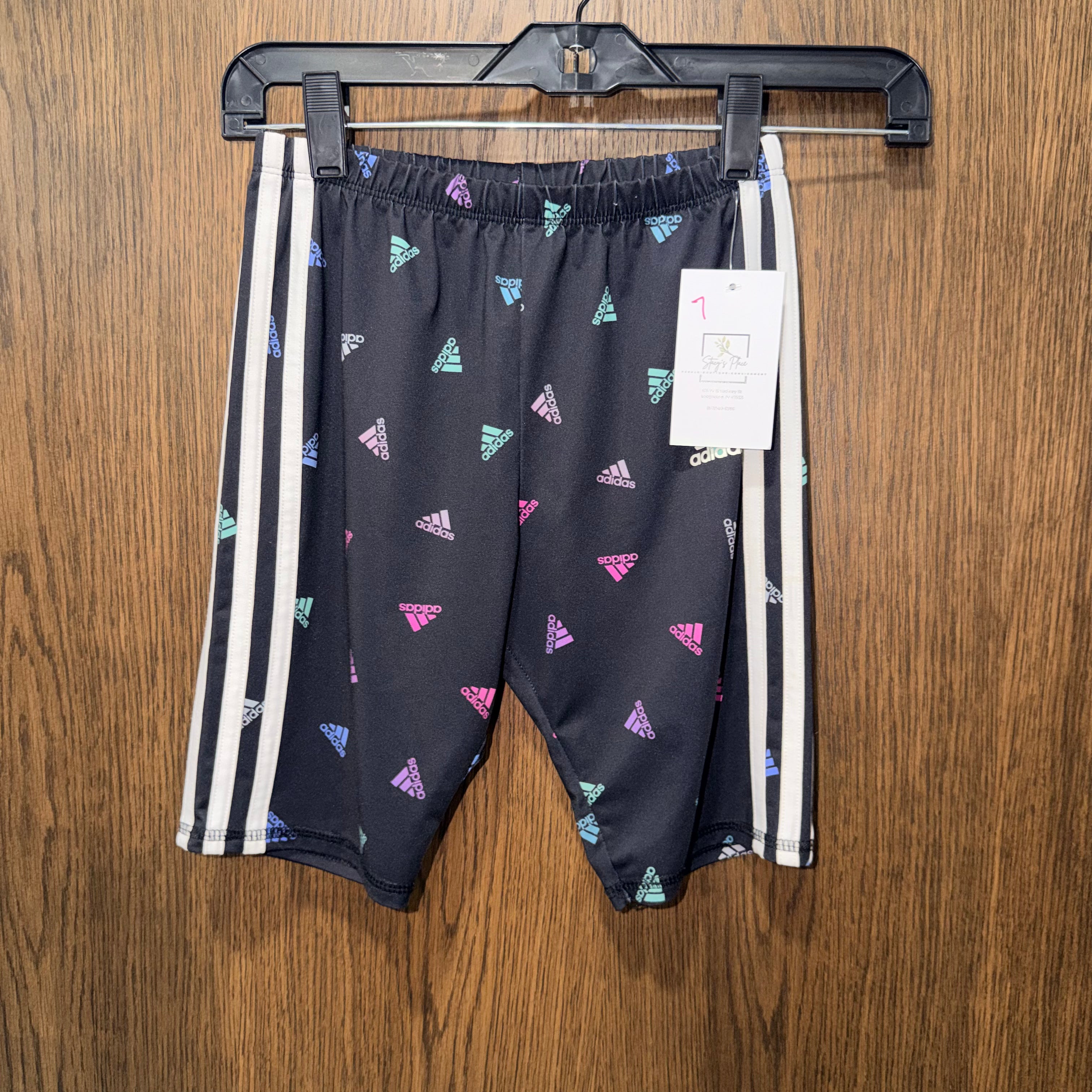 Adidas Girls Spandex Biker Shorts YM 10/12 Youth Medium