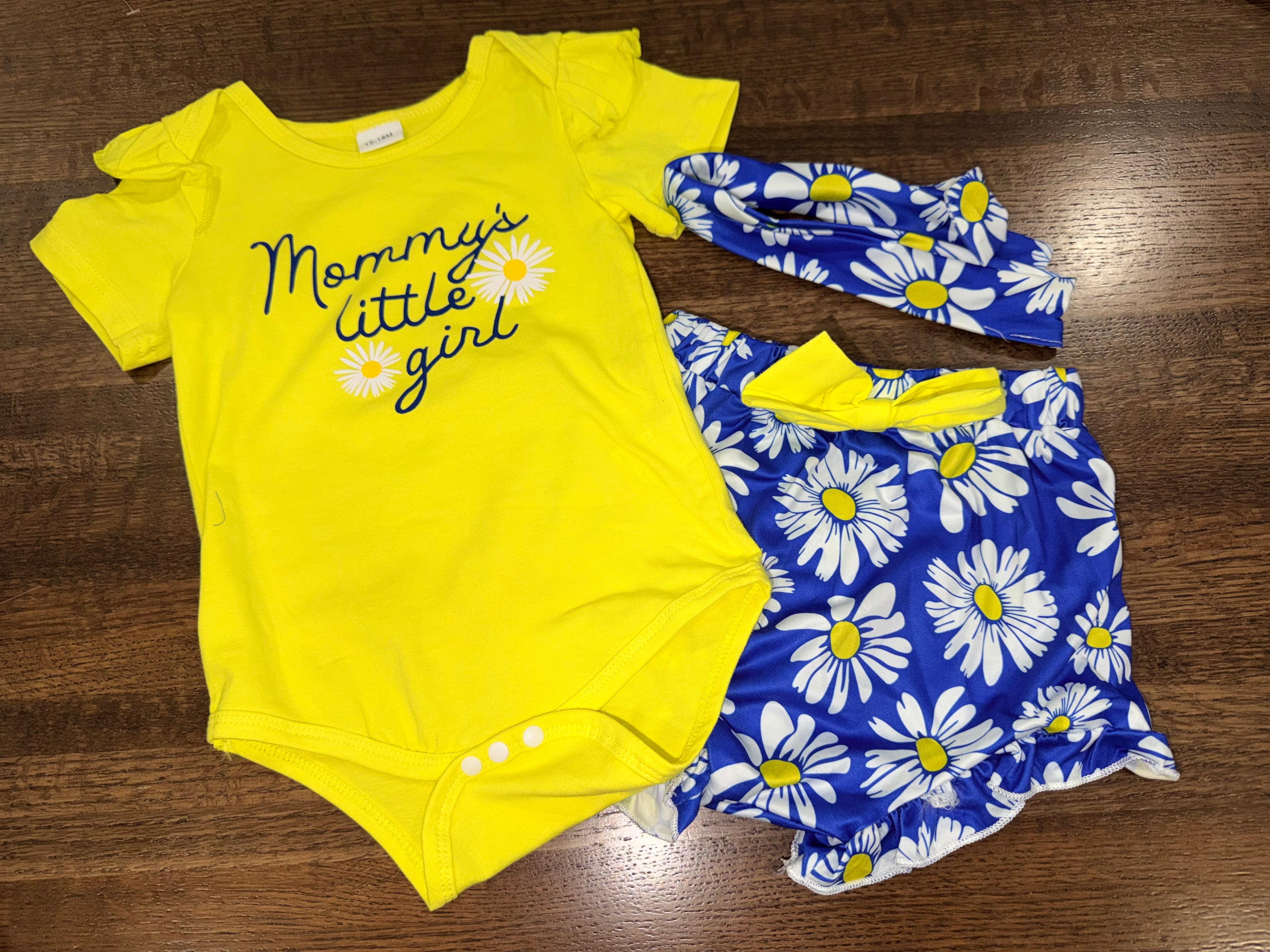 Mommys Girl Onesie & Bummies Size 12-18 looks more like an 18-24 New