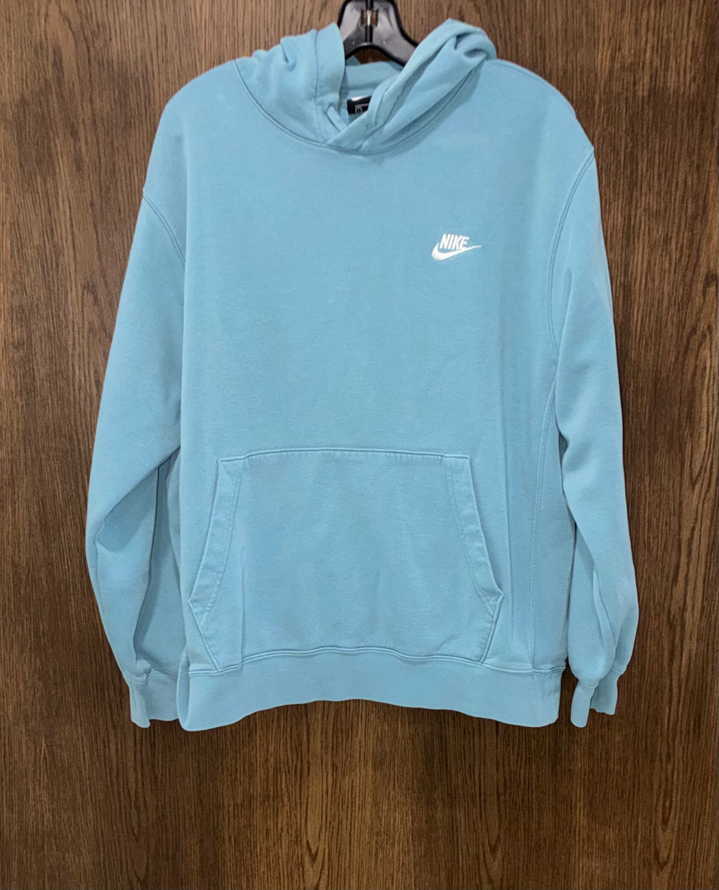 Nike Sportswear Club Fleece Hoodie Mens Large Cerulean Blue/White