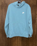 Nike Sportswear Club Fleece Hoodie Mens Large Cerulean Blue/White