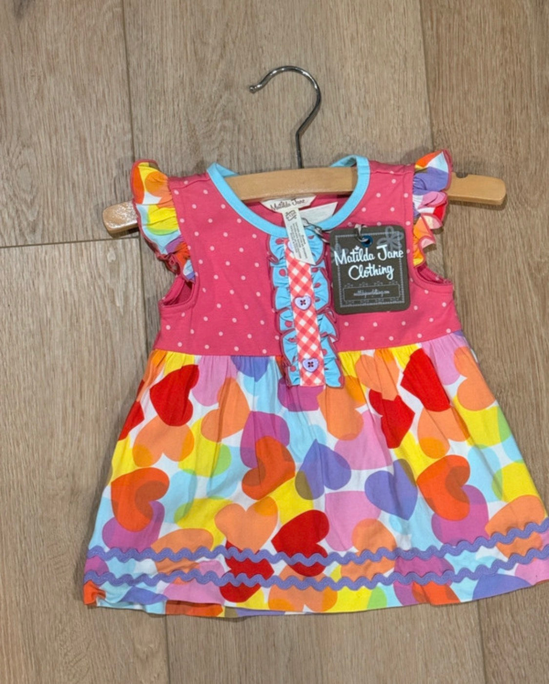 MATILDA JANE Lets go Together Conversation Hearts Tunic Size 6-12 Months NWT