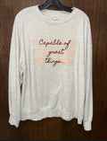 Betsey’s Boutique Capable of Great Things Crew Sweatshirt Size Large
