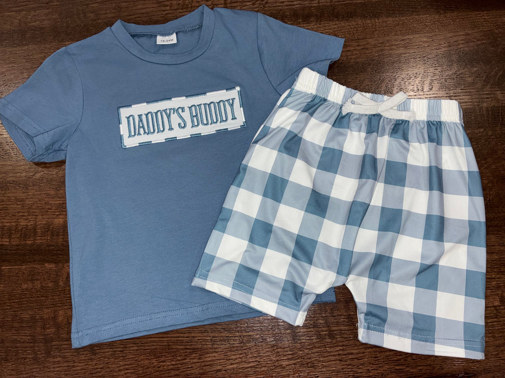 “Daddy’s Buddy” Boutique T-Shirt & Jogger Shorts Set NWT 12-18 Months