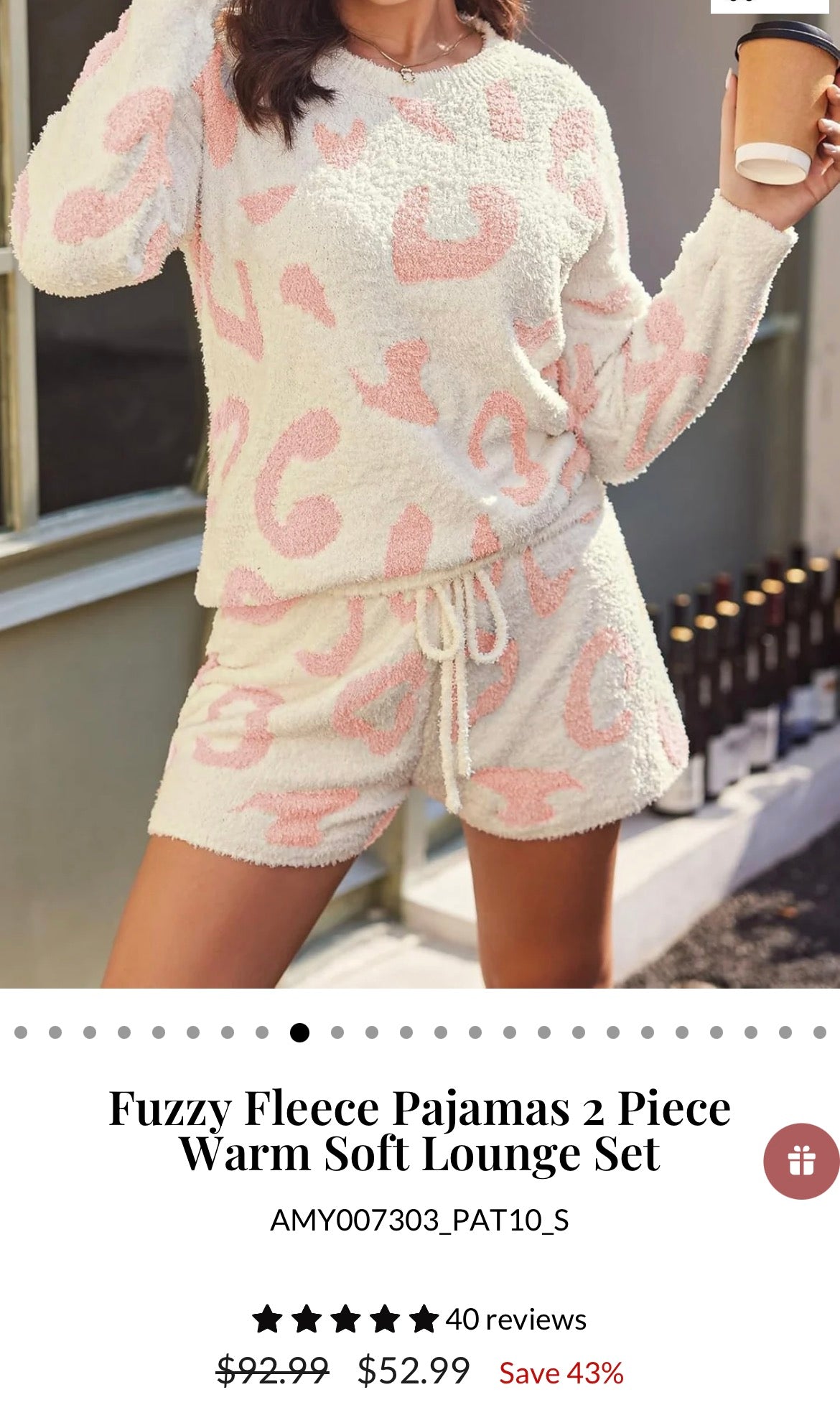 Fuzzy Fleece Pajamas 2 Piece Warm Soft Lounge Set Size Medium New Condition