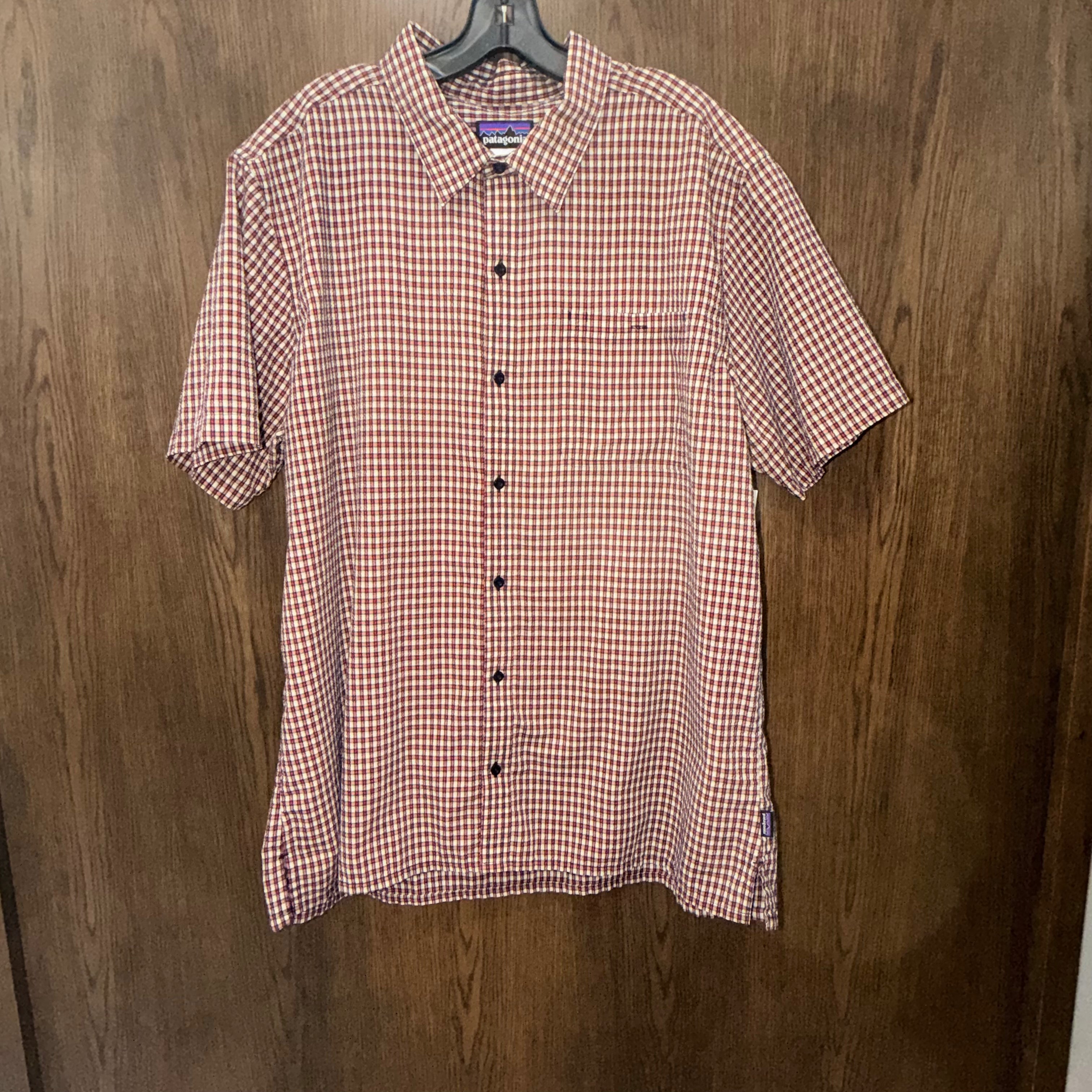 Patagonia Men's Puckerware Seersucker Short Sleeve Shirt 2XL XXL
