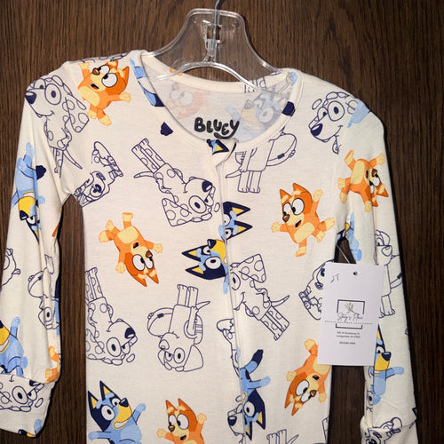 Bluey NWT Boys Viscose Zippy Romper Pajamas 2T