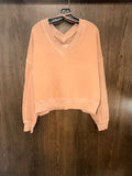 Aerie Vacay Every Day V-Neck Sweatshirt Size Large