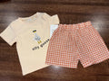 “Silly Goose” T-Shirt & Gingham Plaid Shorts NWT 12-18 Months