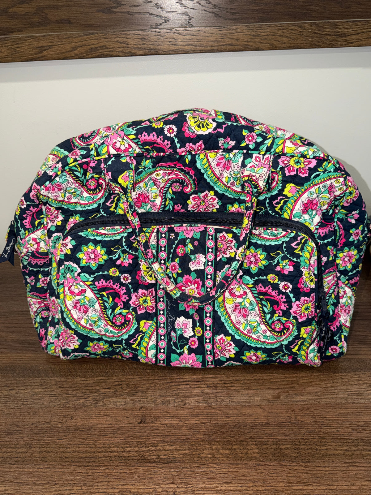 Vera Bradley Standard Weekender Travel Bag Petal Paisley Navy Pink Floral Retired No Strap
